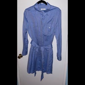 Milly Denim Long Sleeve Dress With Removable Belt